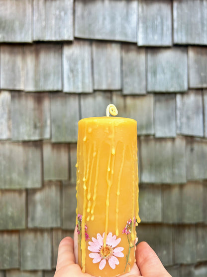 Floral Beeswax Pillar of Light