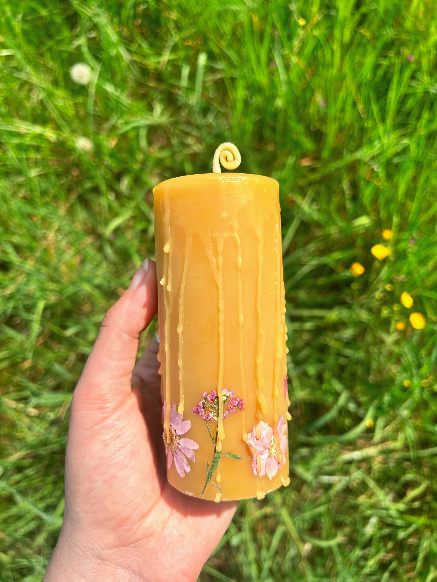 Floral Beeswax Pillar of Light