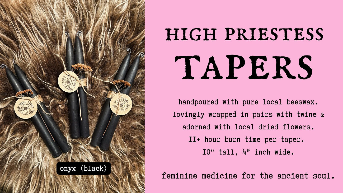 High Priestess Beeswax Taper Candles