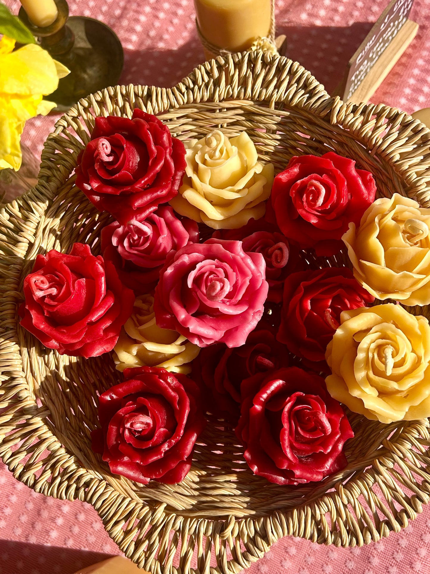 Magdalene Rose Beeswax Candle